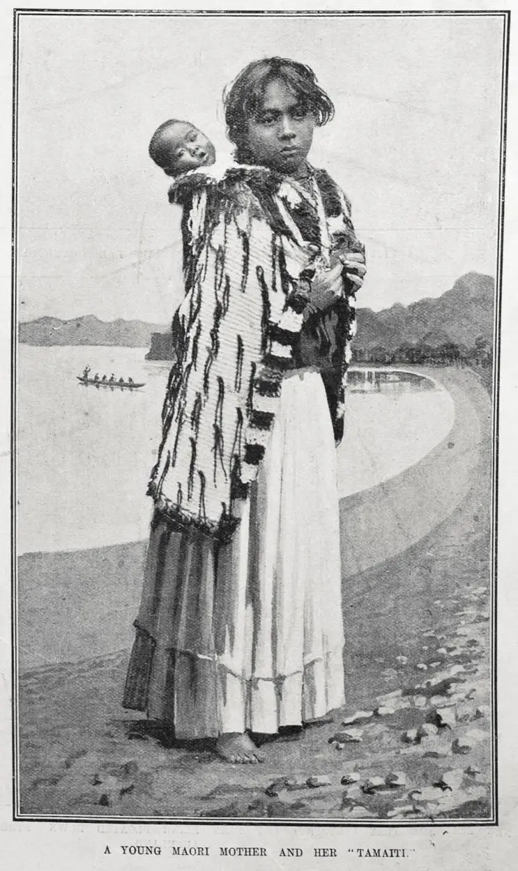 A young Maori mother and her 'tamaiti'