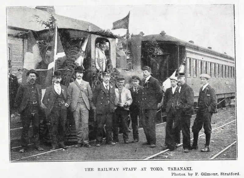 The railway staff at Toko, Taranaki