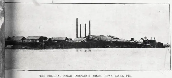 The Colonial Sugar Company's mills on the Rewa River, Fiji