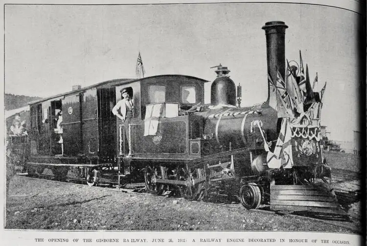 The opening of the Gisborne-Auckland railway, 26 June 1902