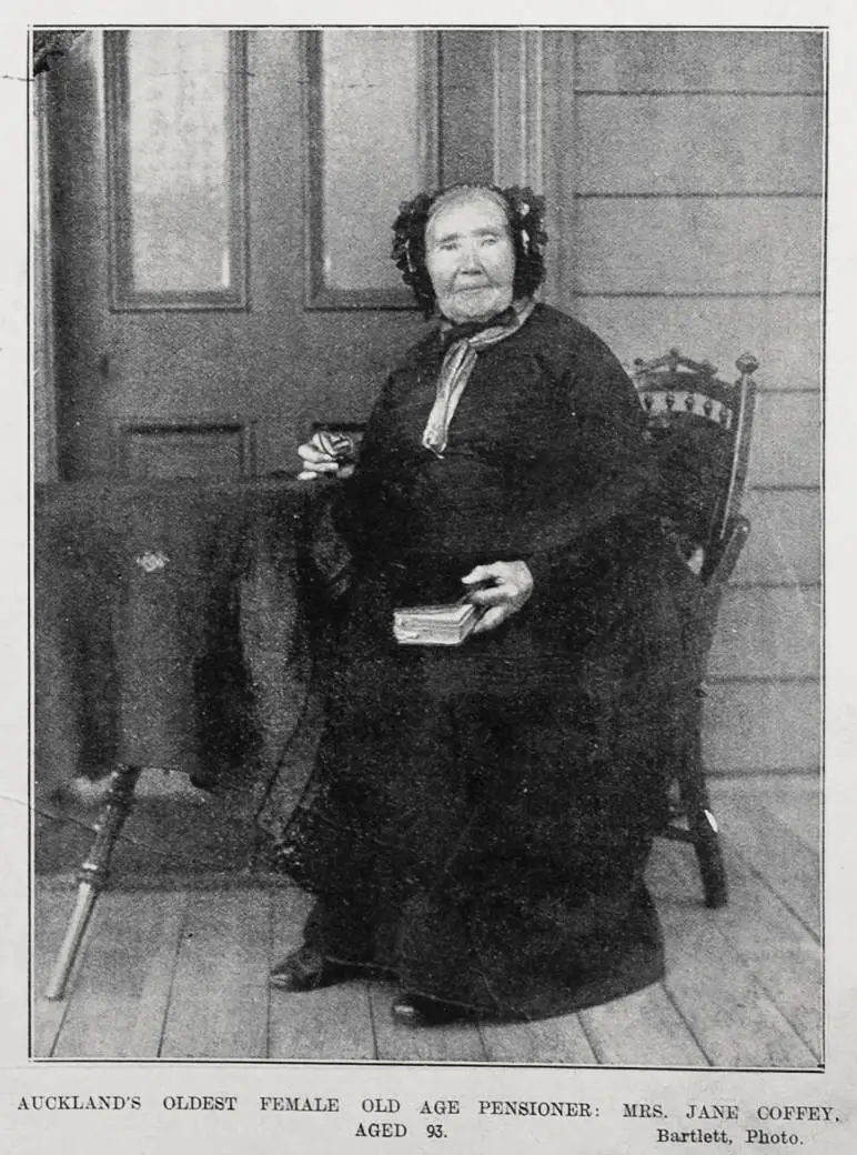 Mrs Jane Coffey, Auckland's oldest female pensioner aged 93