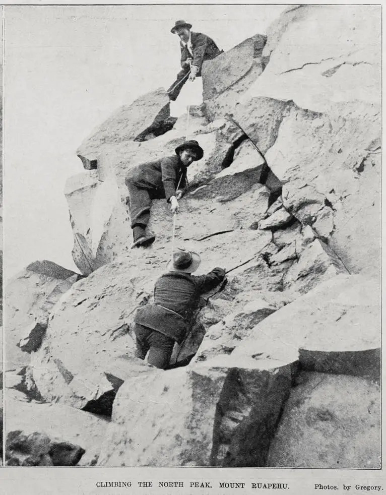 Climbing the north peak on Mount Ruapehu