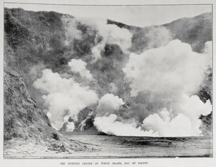Burning crater of White Island, Bay of Plenty