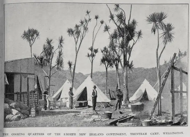 The cooking quarters of the 8th New Zealand Contingent, Trentham camp, Wellington