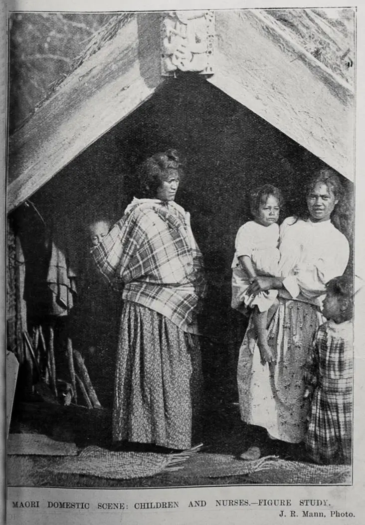 Maori domestic scene: children and nurses-figure study