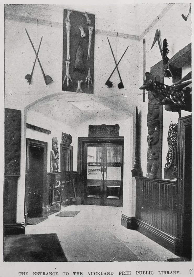 The entrance to the Auckland Free Public Library