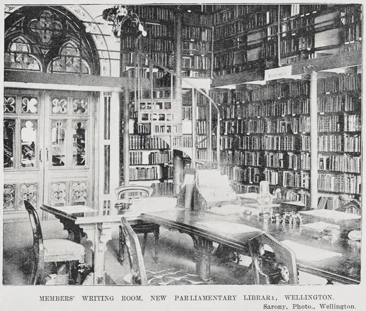 Members writing room, new Parliamentary Library, Wellington