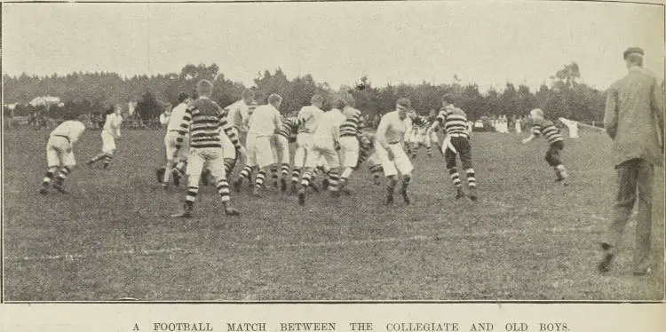 A football match between the collegiate and old boys