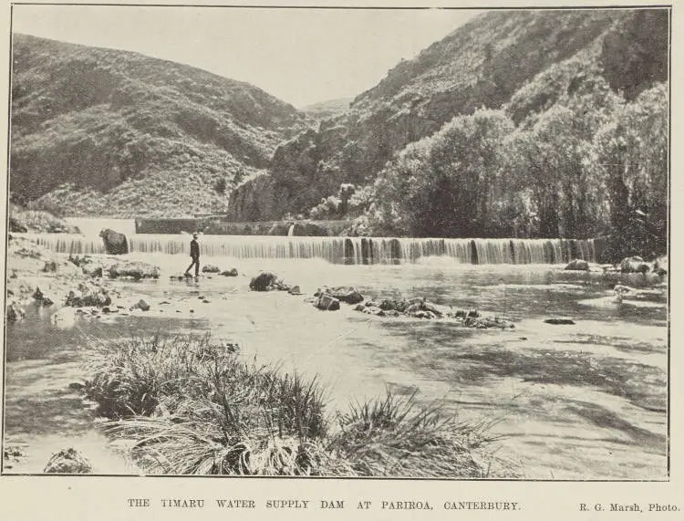 The Timaru water supply dam at Pariroa, Canterbury