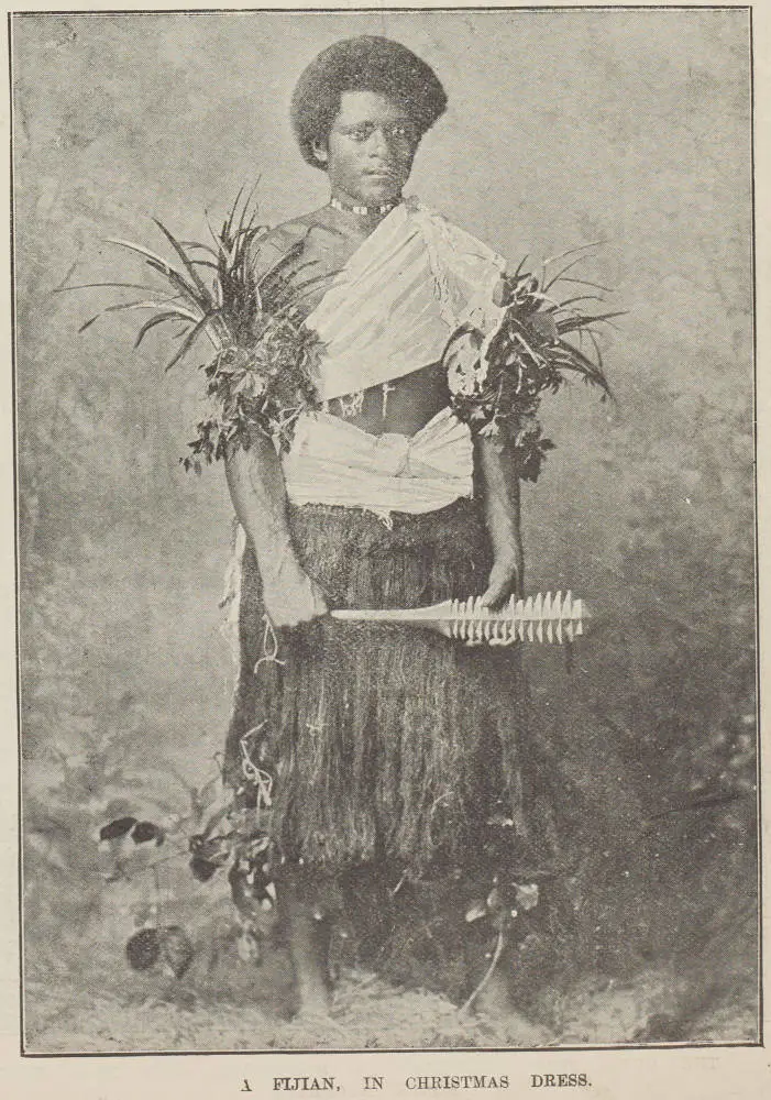 A Fijian, in Christmas dress