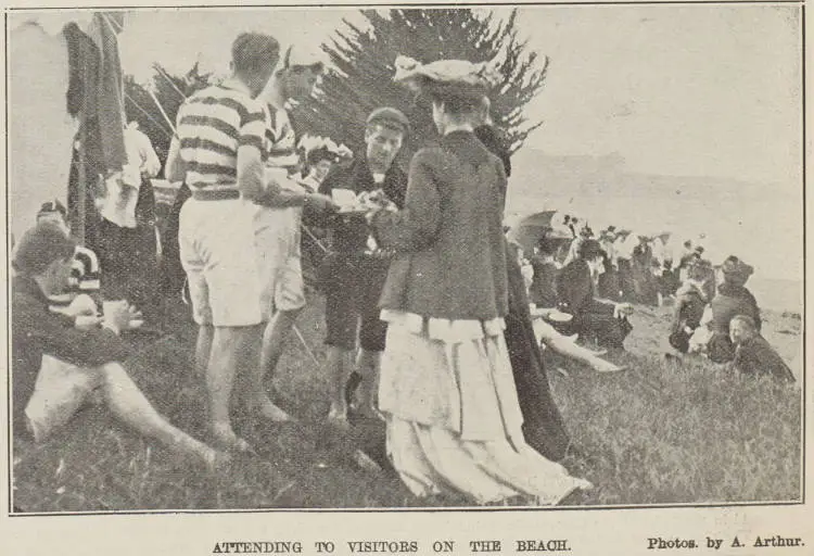 Attending to visitors on the beach