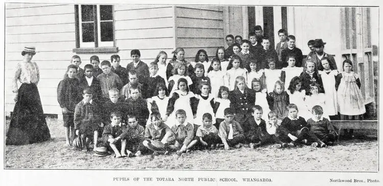 Pupils of the Totara North public school, Whangaroa