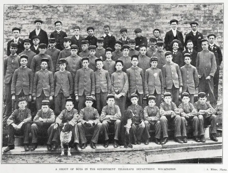 A group of boys in the Government Telegraph Department, Wellington