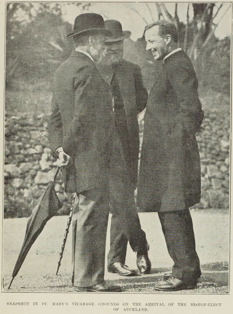 Snapshot in St. Mary's vicarage grounds on the arrival of the Bishop-elect of Auckland