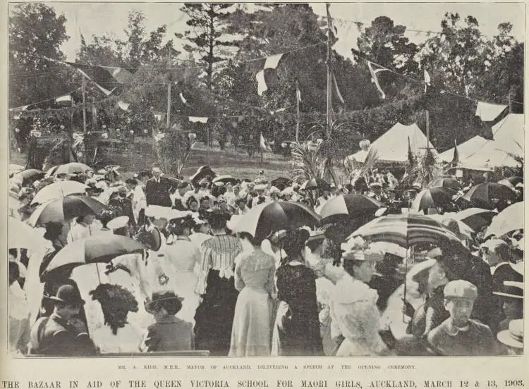 Mr. A. Kidd, M.H.R., Mayor of Auckland, delivering a speech at the opening ceremony