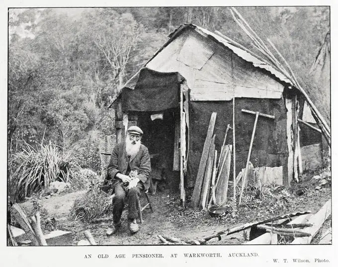 AN OLD AGE PENSIONER, AT WARKWORTH, AUCKLAND