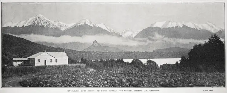 NEW ZEALAND'S ALPINE SCENERY: THE HUNTER MOUNTAINS FROM MURRELL'S, SOUTHERN ALPS, CANTERBURY