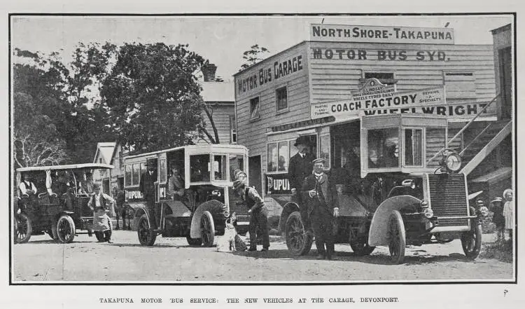 Buses outside the garage in Devonport