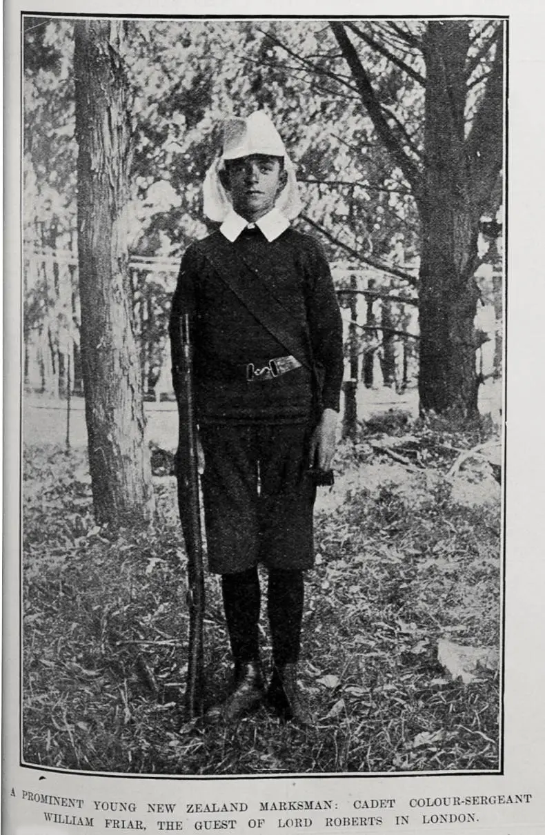 A PROMINENT YOUNG NEW ZEALAND MARKSMAN: CADET COLOUR- SERGEANT WILLIAM FRIAR, THE GUEST OF LORD ROBERTS IN LONDON