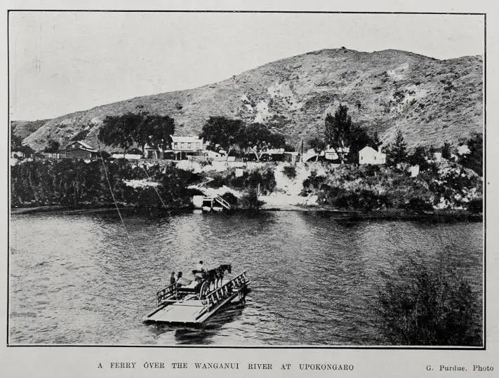 A FERRY OVER THE WANGANUI RIVER AT UPOKONGARO