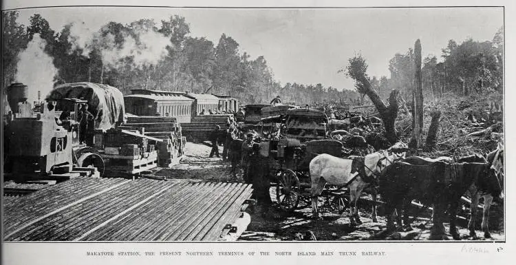 MAKATOTE STATION, THE PRESENT NORTHERN TERMINUS OF THE NORTH ISLAND MAIN TRUNK RAILWAY