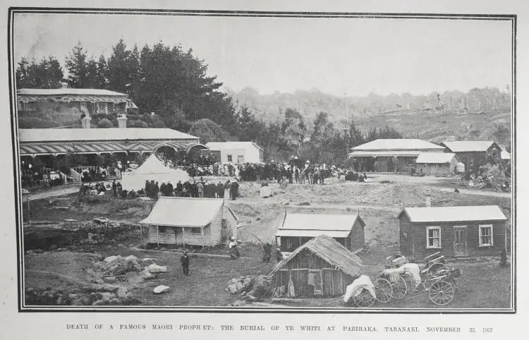 DEATH OF A FAMOUS MAORI PROPHET: THE BURIAL OF TE WHITI AT PARIHAKA, TARANAKI, NOVEMBER 22. 1907