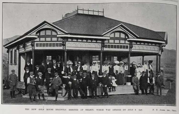 THE NEW GOLF HOUSE RECENTLY ERECTED AT NELSON, WHICH WAS OPENED ON JULY 6, 1907