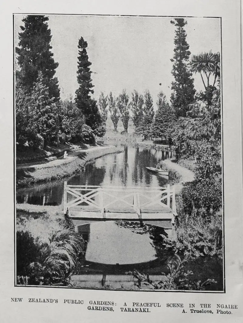 NEW ZEALAND'S PUBLIC GARDENS: A PEACEFUL SCENE IN THE NGAIRE GARDENS, TARANAKI