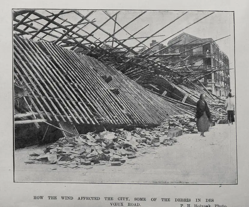 HOW THE WIND AFFECTED THE CITY, SOME OF THE DEBRIS IN DES VCEUX ROAD