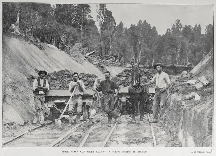 NORTH ISLAND MAIN TRUNK RAILWAY: A PUMICE CUTTING AT RAURIMU