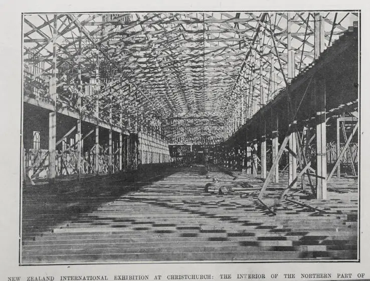 NEW ZEALAND INTERNATIONAL EXHIBITION AT CHRISTCHURCH: THE INTERIOR OF THE NORTHERN PART OF