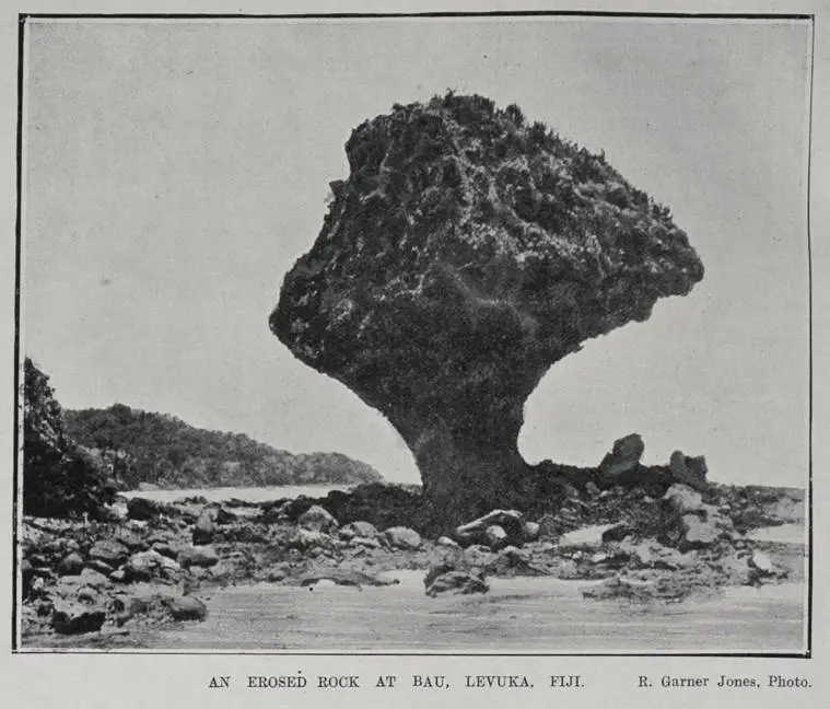 AN EROSED ROCK AT BAU, LEVUKA, FIJI