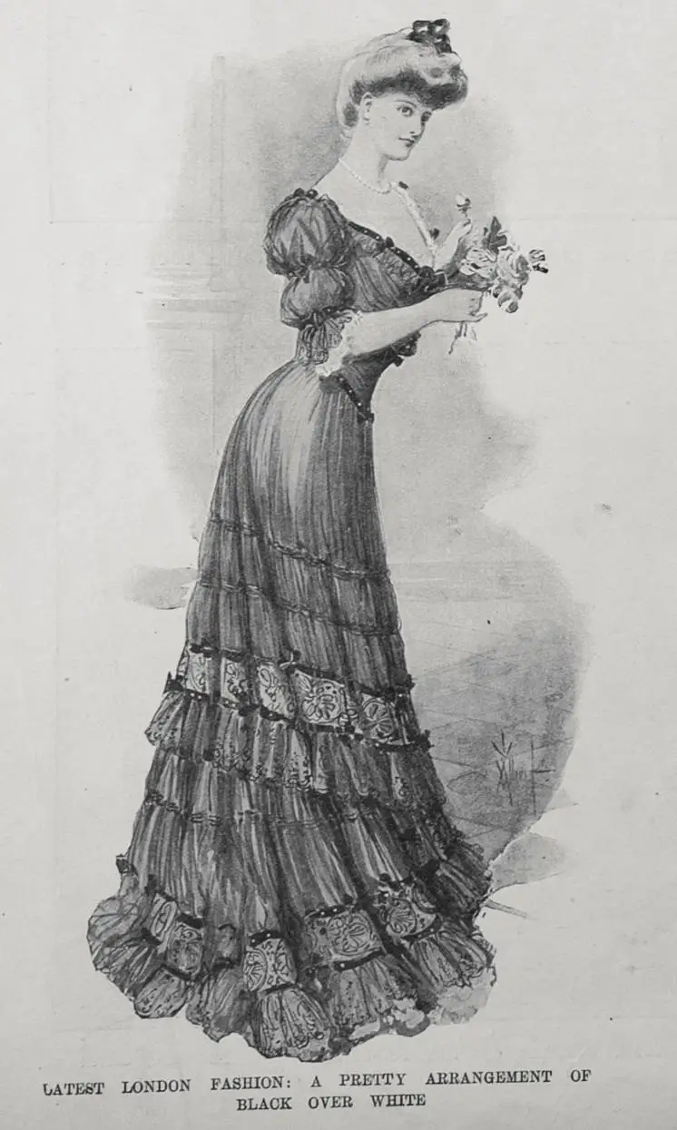 LATEST LONDON FASHION: A PRETTY ARRANGEMENT OF BLACK OVER WHITE