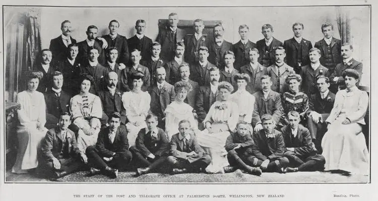 THE STAFF OF THE POST AND TELEGRAPH OFFICE AT PALMERSTON NORTH, WELLINGTON, NEW ZEALAND
