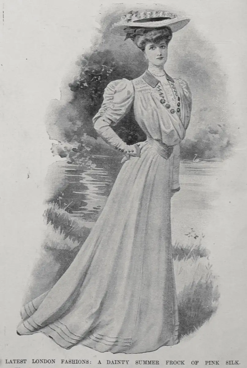 LATEST LONDON FASHIONS: A DAINTY SUMMER FROCK OF PINK SILK