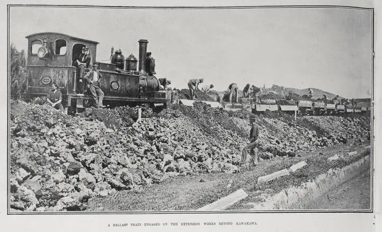 A Ballast Train Engaged On The Extension Works Beyond Kawakawa