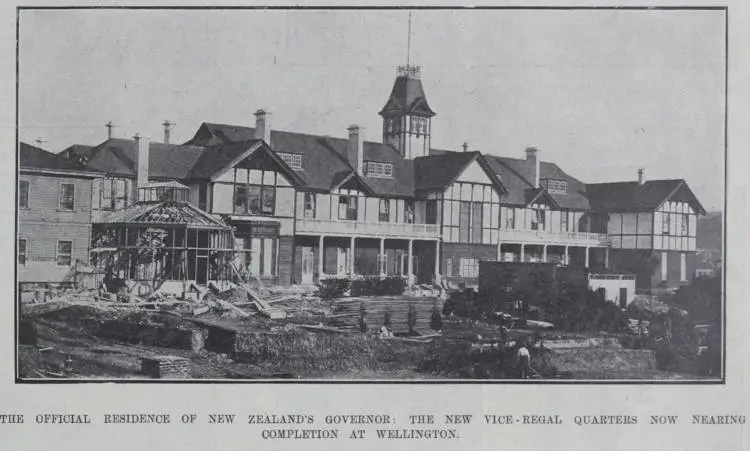 The official residence of New Zealand's Governor, the new Vice-Regal quarters now nearing completion at wellington