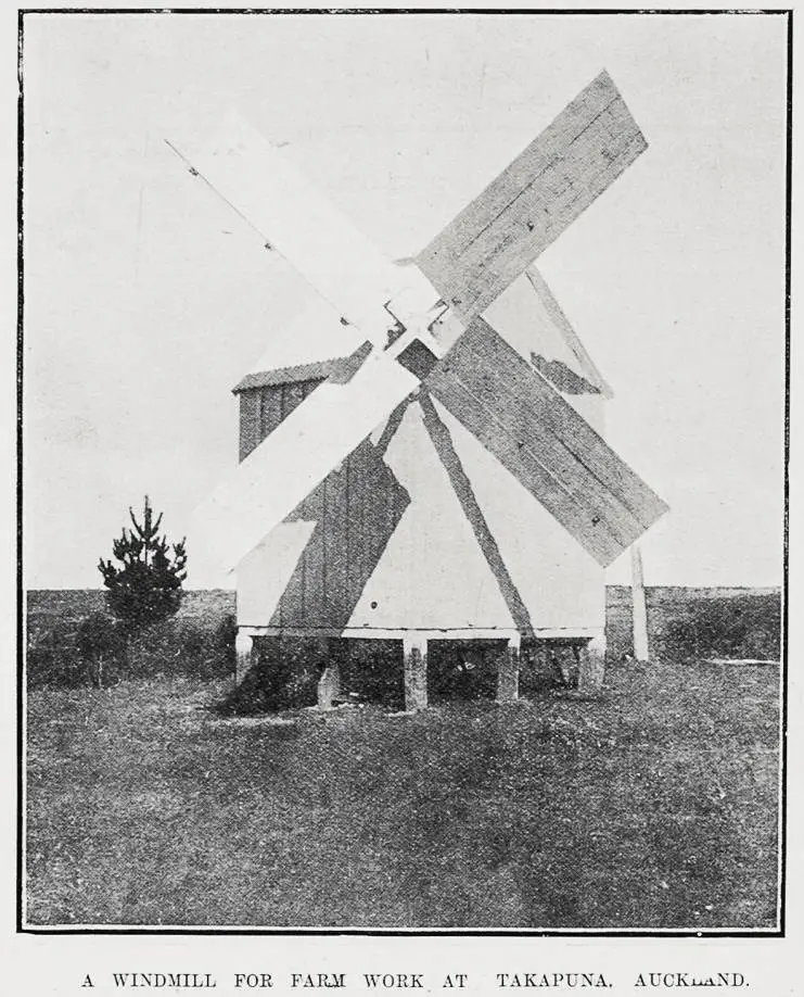 A Windmill For Farm Work At Takapuna, Auckland