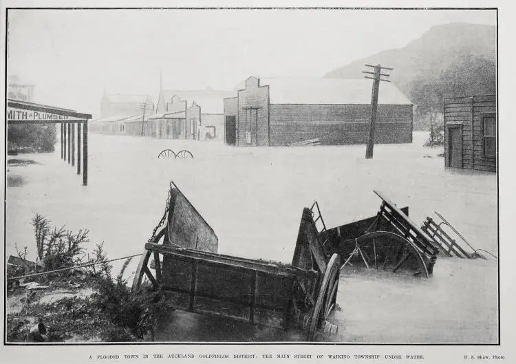 A Flooded Town In The Auckland Goldfields District