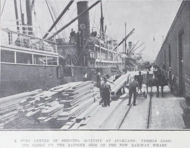 A Busy centre of shipping activity at Auckland