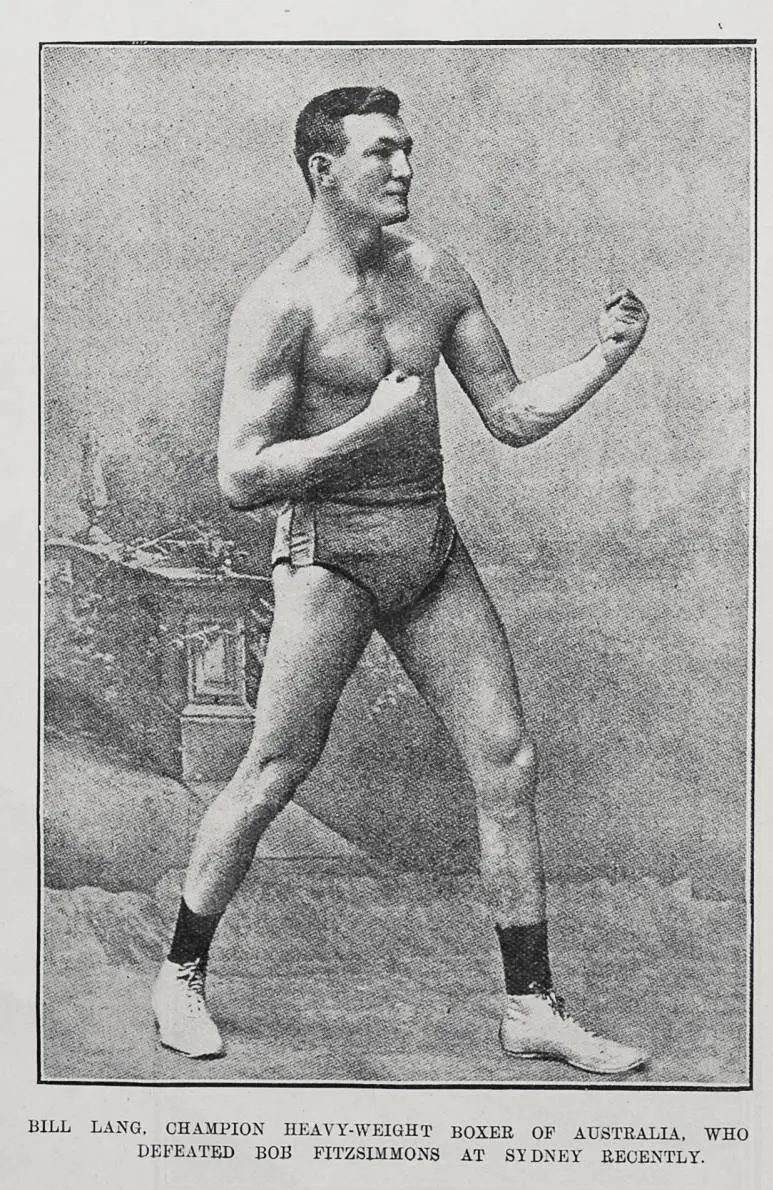 Bill Lang, champion heavy-weight boxer of Australia, who defeated Bob Fitzsimmons at Sydney recently