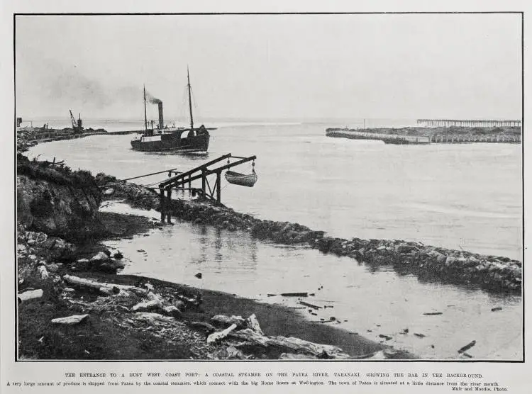 The entrance to a busy West Coast port, the Patea River, Taranaki