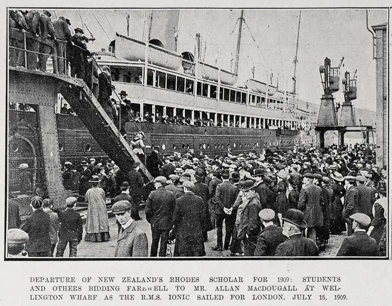 Departure Of New Zealand's Rhodes Scholar For 1909