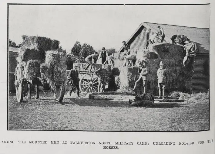 Among the mounted men at Palmerston North military camp