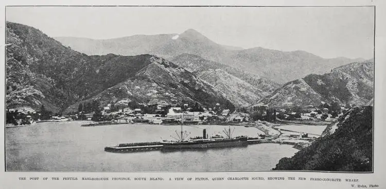 The port of the fertile Marlborough Province, South Island