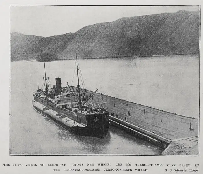 The first vessel to berth at Picton's new wharf