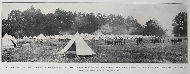 The First Camp For The Training Of Auckland City Infantry. Under The New Defence Scheme