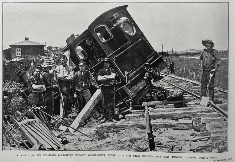 A Mishap On The Stratford-Taumarunui Railway Construction Works