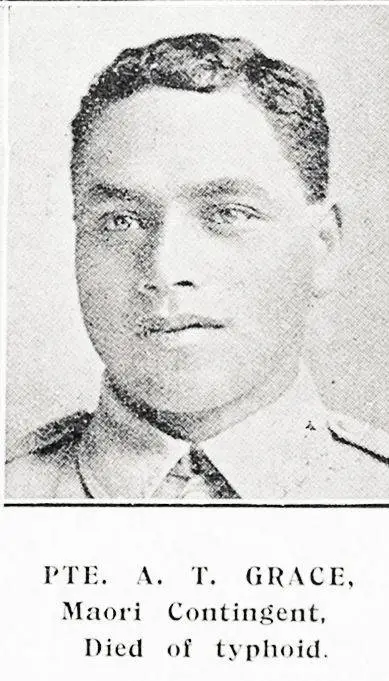 Private A. T. Grace, Māori Contingent, died of typhoid