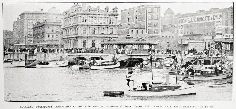 Auckland waterfront improvements: the fine launch landings in Quay Street West, which have been recently completed